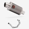 Lextek Smoked Stainless Steel OP15 200mm Exhaust System for Yamaha YZF R3/MT-03 (15-24)