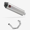 Lextek Brushed Stainless Steel RP1 400mm Exhaust System for Yamaha YZF R3/MT-03 (15-24)