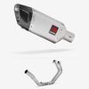 Lextek Matt Stainless Steel SP5 200mm Exhaust System for Yamaha YZF R3/MT-03 (15-24)
