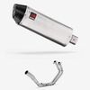 Lextek Brushed Stainless Steel RP2 300mm Exhaust System for Yamaha YZF R3/MT-03 (15-24)