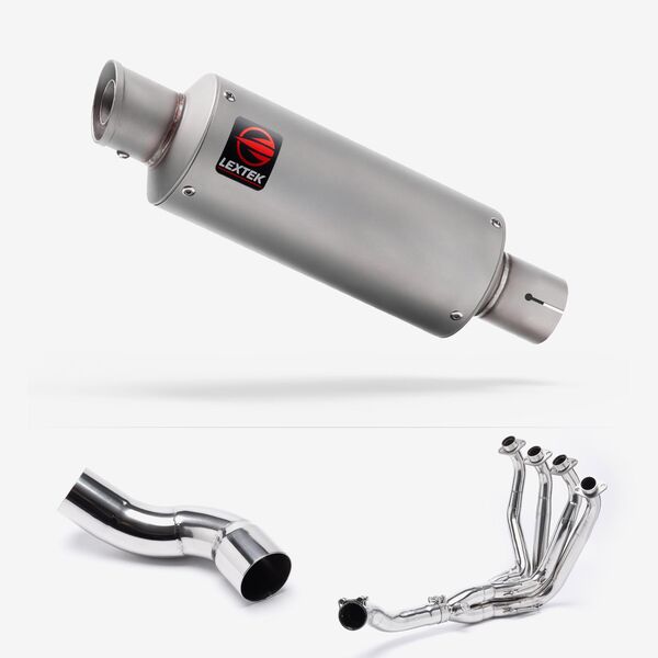 Lextek Matt Stainless Steel GP1 240mm Exhaust System for Kawasaki Z900 (20-24)