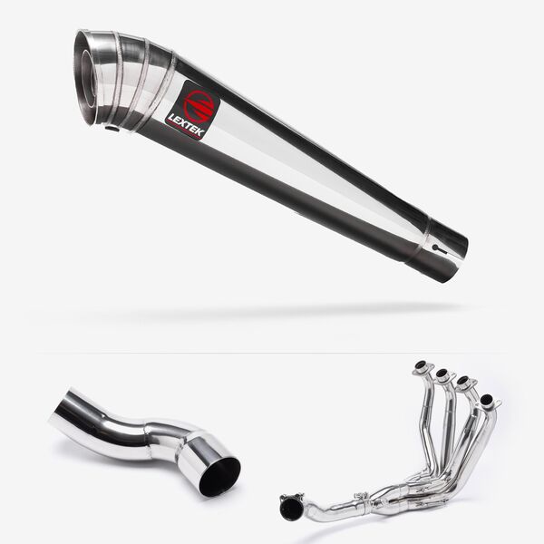 Lextek Stainless Steel MP4 Megaphone Exhaust System 300mm for Kawasaki Z900 (20-23)
