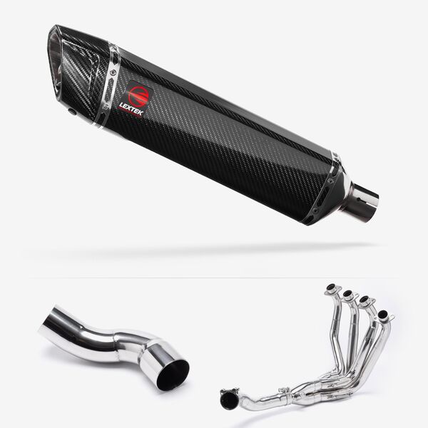 Lextek Carbon Fibre SP7C 400mm Exhaust System for Kawasaki Z900 (20-24)