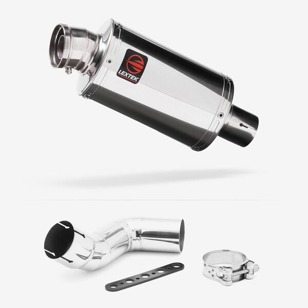 Lextek Polished Stainless Steel OP4 200mm Exhaust with Link Pipe for Kawasaki Ninja 1000/1100 SX