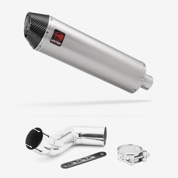 Lextek Brushed Stainless Steel RP1 400mm Exhaust with Link Pipe for Kawasaki Ninja 1000/1100 SX