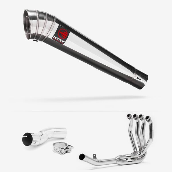Lextek Polished Stainless Steel MP4 300mm Exhaust System for Kawasaki Z H2 (20-24)