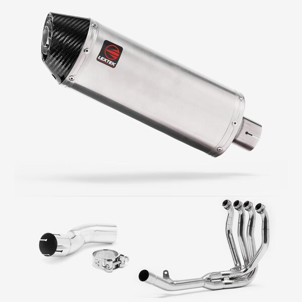 Lextek Stainless Steel RP2 Gloss Oval Exhaust System 300mm for Kawasaki Z H2 (20-23)