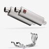 Lextek Matt Stainless Steel OP1 350mm Twin Exhaust System for Kawasaki Ninja 1000SX 20-