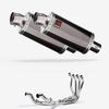 Lextek Smoked Stainless Steel OP16 250mm Twin Exhaust System for Kawasaki Ninja 1000SX 20-
