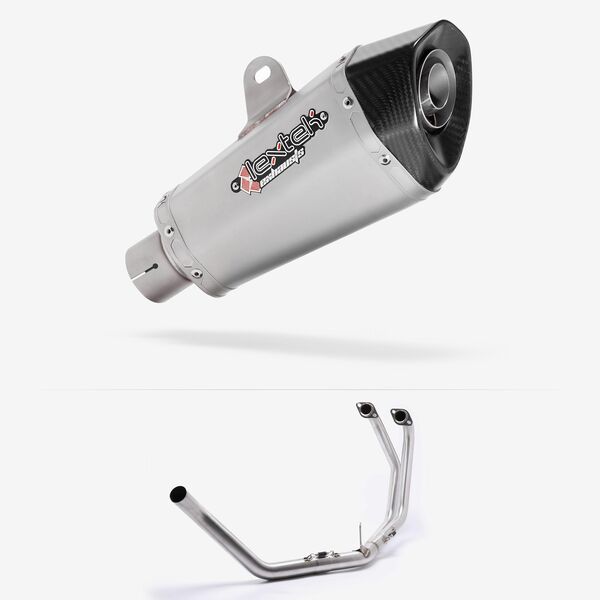 Lextek LH Race Stainless Steel XP10 Matt Exhaust System 210mm for Honda CB500 (93-03)