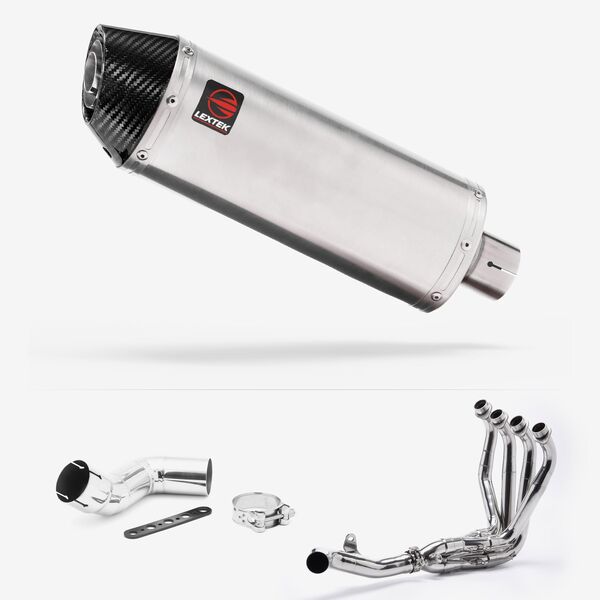 Lextek Brushed Stainless Steel RP2 300mm Exhaust System for Kawasaki Ninja 1000SX (20- )
