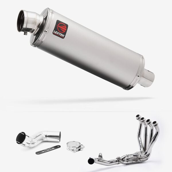 Lextek Matt Stainless Steel OP1 350mm Exhaust System for Kawasaki Ninja 1000SX (20- )
