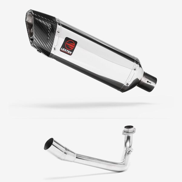 Lextek Polished Stainless Steel SP4 300mm Exhaust System for Lexmoto Pegasus 300