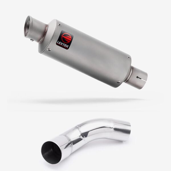 Lextek Matt Stainless Steel GP1 240mm Exhaust with Link Pipe for Kawasaki Z900 (20-23)