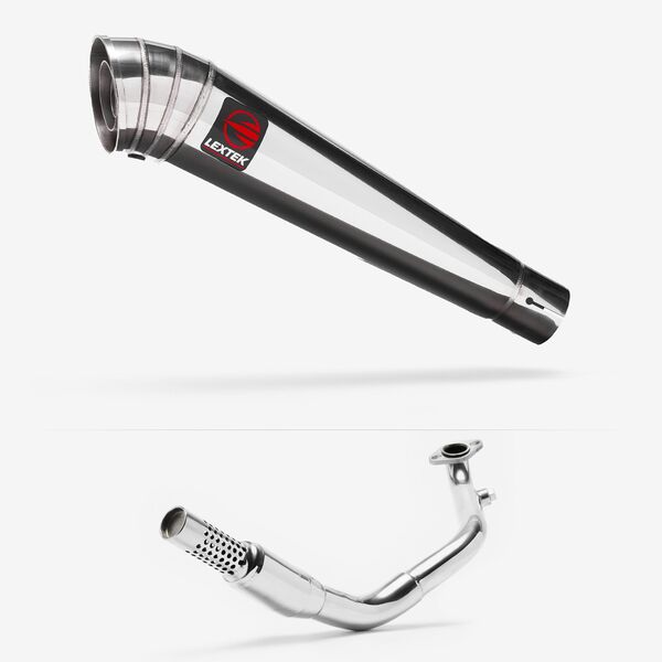 Lextek Stainless Steel MP4 Megaphone Exhaust System 300mm for Lexmoto Enigma 125