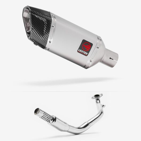 Lextek Matt Stainless Steel SP5 200mm Exhaust System for Lexmoto Enigma 125