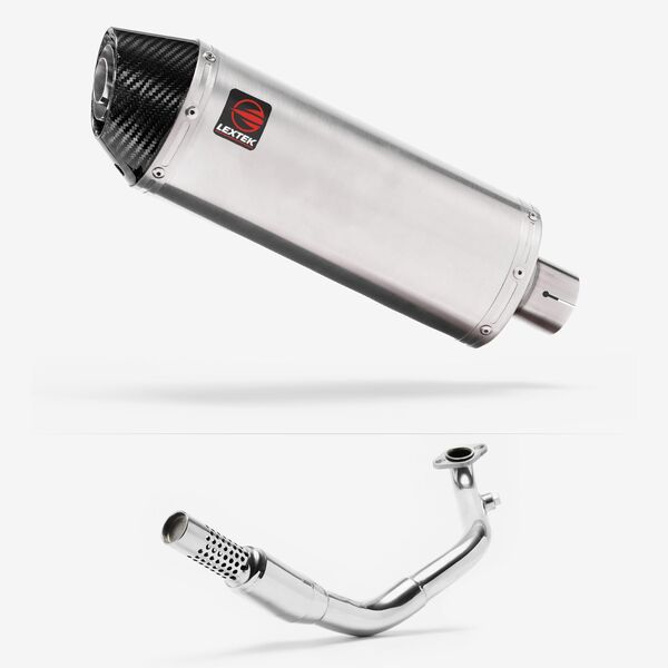 Lextek Stainless Steel RP2 Gloss Oval Exhaust System 300mm for Lexmoto Enigma 125