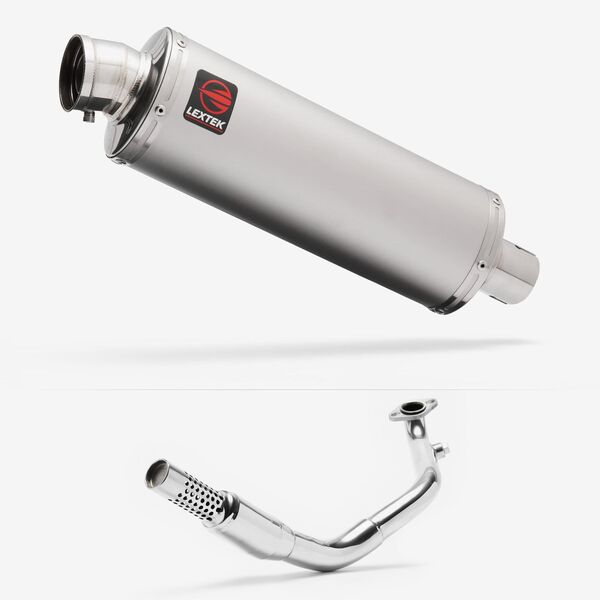 Lextek Stainless Steel OP1 Matt Exhaust System 350mm for Lexmoto Enigma 125
