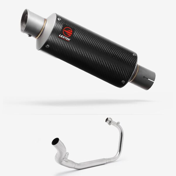 Lextek Carbon Fibre GP8C 240mm Exhaust System for Lexmoto LXR 125