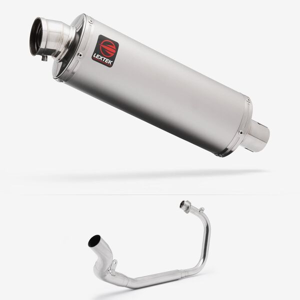 Lextek OP1 Matt S/Steel Exhaust System 350mm for Lexmoto LXR 125