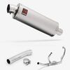 Lextek Stainless Steel OP1 Matt Exhaust System 350mm for Suzuki SV650 (99-02)