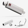 Lextek OP1 Matt S/Steel Exhaust System 350mm for Suzuki SV650 (99-02)