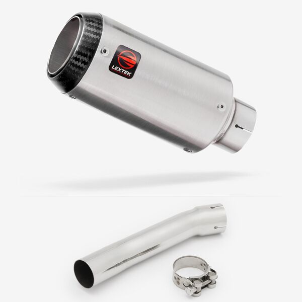 Lextek Matt Stainless Steel CP1 150mm Exhaust with Link Pipe for Suzuki SV650 (99-02)