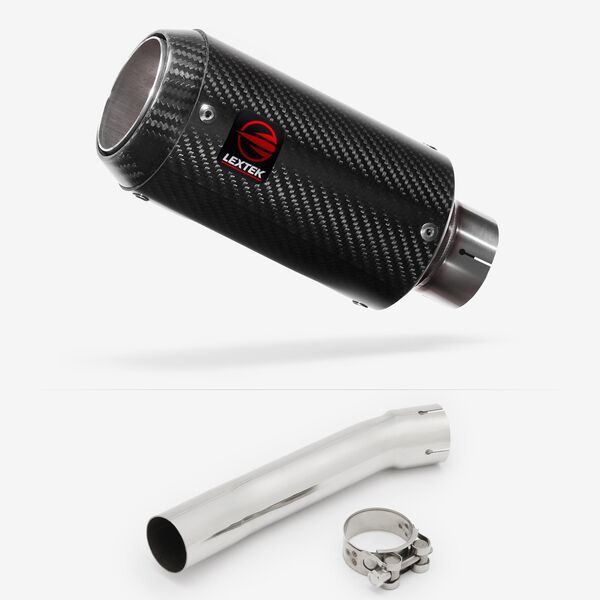 Lextek Carbon Fibre CP8C 150mm Exhaust with Link Pipe for Suzuki SV650 (99-02)