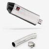 Lextek Brushed Stainless Steel RP2 300mm Exhaust with Link Pipe for Suzuki SV650 (99-02)