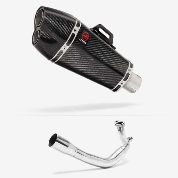 Lextek Carbon Fibre XP13C 210mm Exhaust System for Lexmoto Chieftain / Apollo