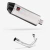Lextek Stainless Steel RP2 Gloss Oval Exhaust System 300mm for Lexmoto Chieftain / Apollo