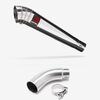 Lextek Stainless Steel MP4 Megaphone Exhaust 300mm with Link Pipe for Yamaha MT-03 (16-22)