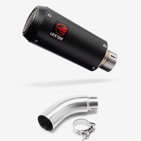 Lextek Carbon Fibre CP9C 180mm Exhaust with Link Pipe for Yamaha MT-03 (16-22)