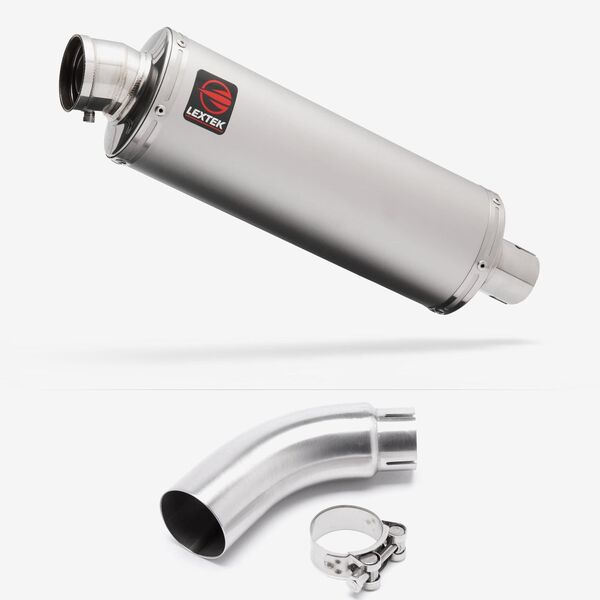 Lextek Matt Stainless Steel OP1 350mm Exhaust with Link Pipe for Yamaha MT-03 (16-22)