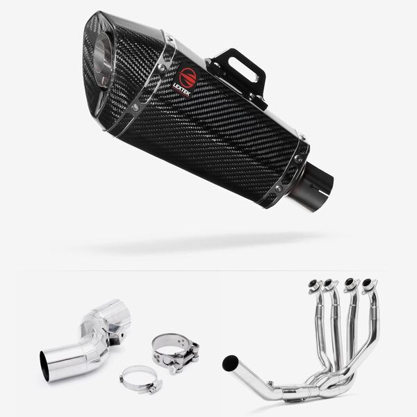 Lextek Carbon Fibre XP8C 210mm Exhaust System for Kawasaki Ninja H2 SX (18-21)
