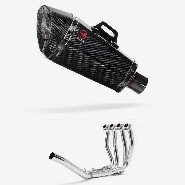 Lextek Carbon Fibre XP8C 210mm Exhaust System for Suzuki GSX 1300 R Hayabusa (21-24) Single Sided