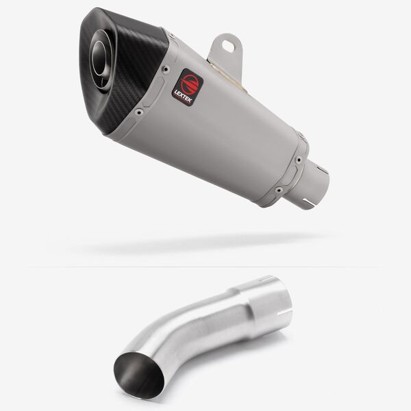 Lextek Matt Stainless Steel XP10 210mm Exhaust with Link Pipe for Suzuki GSX-S 1000 (21-24)