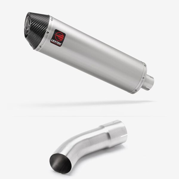 Lextek Brushed Stainless Steel RP1 400mm Exhaust with Link Pipe for Suzuki GSX-S 1000 (21-24)
