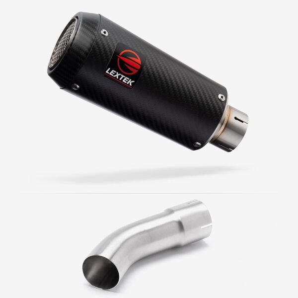Lextek Carbon Fibre CP9C 180mm Exhaust with Link Pipe for Suzuki GSX-S 1000 (21-24)