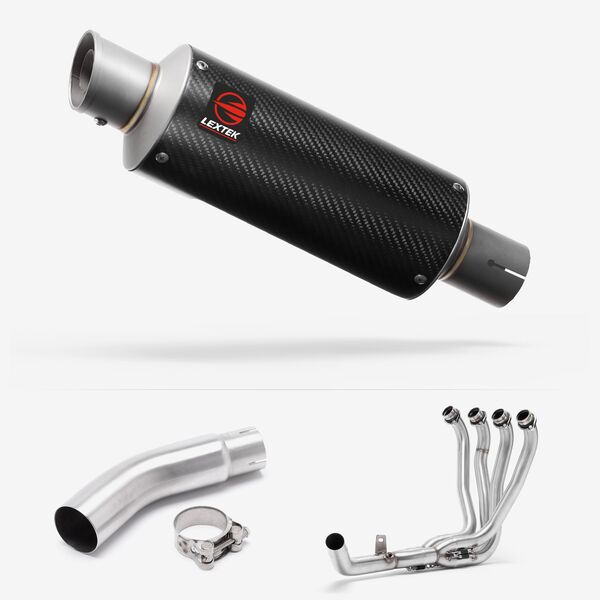 Lextek Carbon Fibre GP8C 240mm Exhaust System for Suzuki GSX-S750 (17-23)