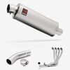 Lextek Matt Stainless Steel OP1 350mm Exhaust System for Suzuki GSX-S750 (17-23)