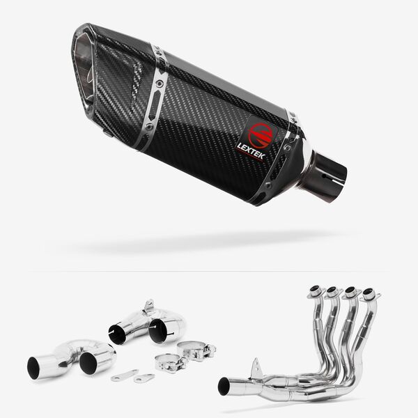 Lextek Carbon Fibre SP11C Gloss Exhaust System 200mm for Honda CBR1000RR Fireblade (14-16)