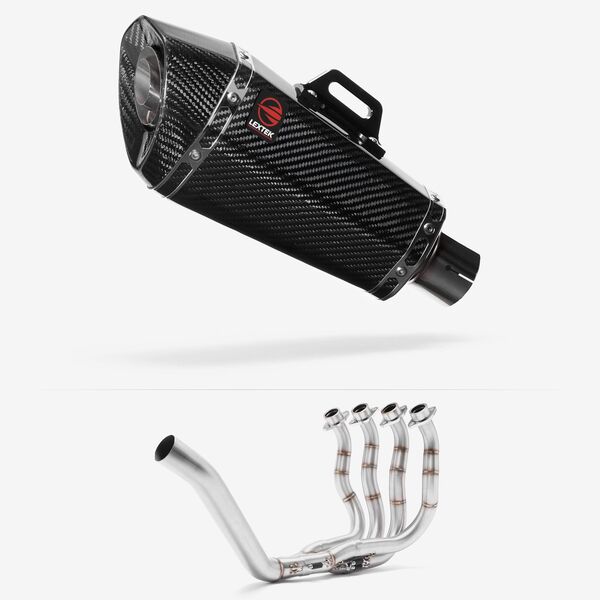 Lextek Carbon Fibre XP8C 210mm Exhaust System for Yamaha YZF R6 (99-02)