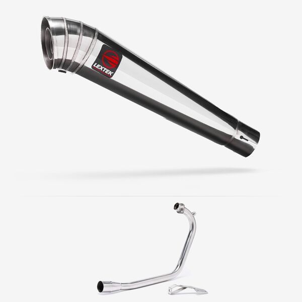 Lextek Polished Stainless Steel MP4 300mm Exhaust System for Lexmoto ZSB 125