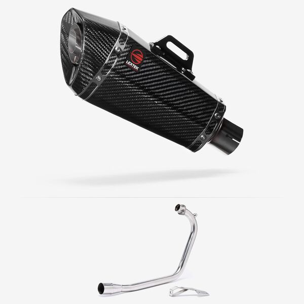 Lextek Carbon Fibre XP8C 210mm Exhaust System for Lexmoto ZSB 125
