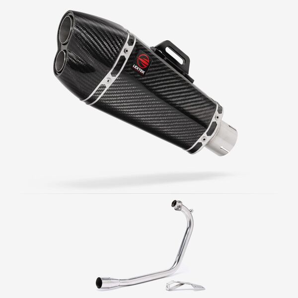 Lextek Carbon Fibre XP13C 210mm Exhaust System for Lexmoto ZSB 125