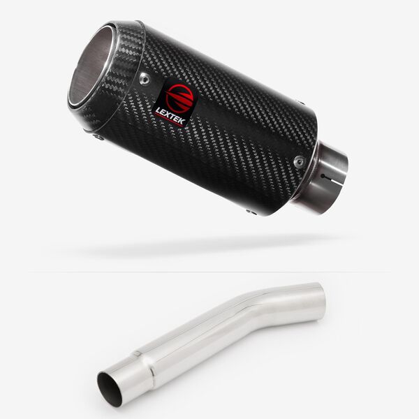 Lextek Carbon Fibre CP8C 150mm Exhaust with Link Pipe for Kawasaki Versys 1000 (12-14)