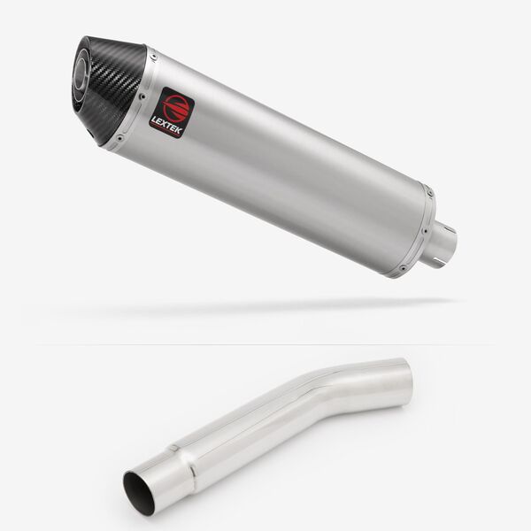 Lextek Brushed Stainless Steel RP1 400mm Exhaust with Link Pipe for Kawasaki Versys 1000 (12-14)