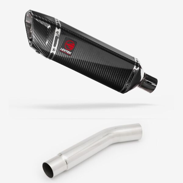 Lextek Carbon Fibre SP9C 300mm Exhaust with Link Pipe for Kawasaki Versys 1000 (12-14)