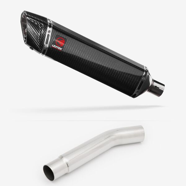 Lextek Carbon Fibre SP7C 400mm Exhaust with Link Pipe for Kawasaki Versys 1000 (12-14)